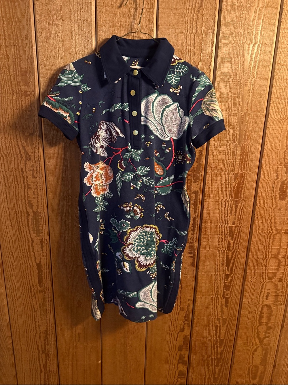 Tory Burch “Happy Times” Floral Ponte Polo Dress XS